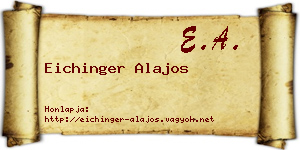 Eichinger Alajos névjegykártya